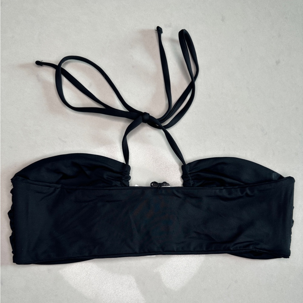 L*Space Dawn Amal Black Bikini Set | Strapless Bandeau + Side-Tie Bottom | NWT M - Picture 13 of 15